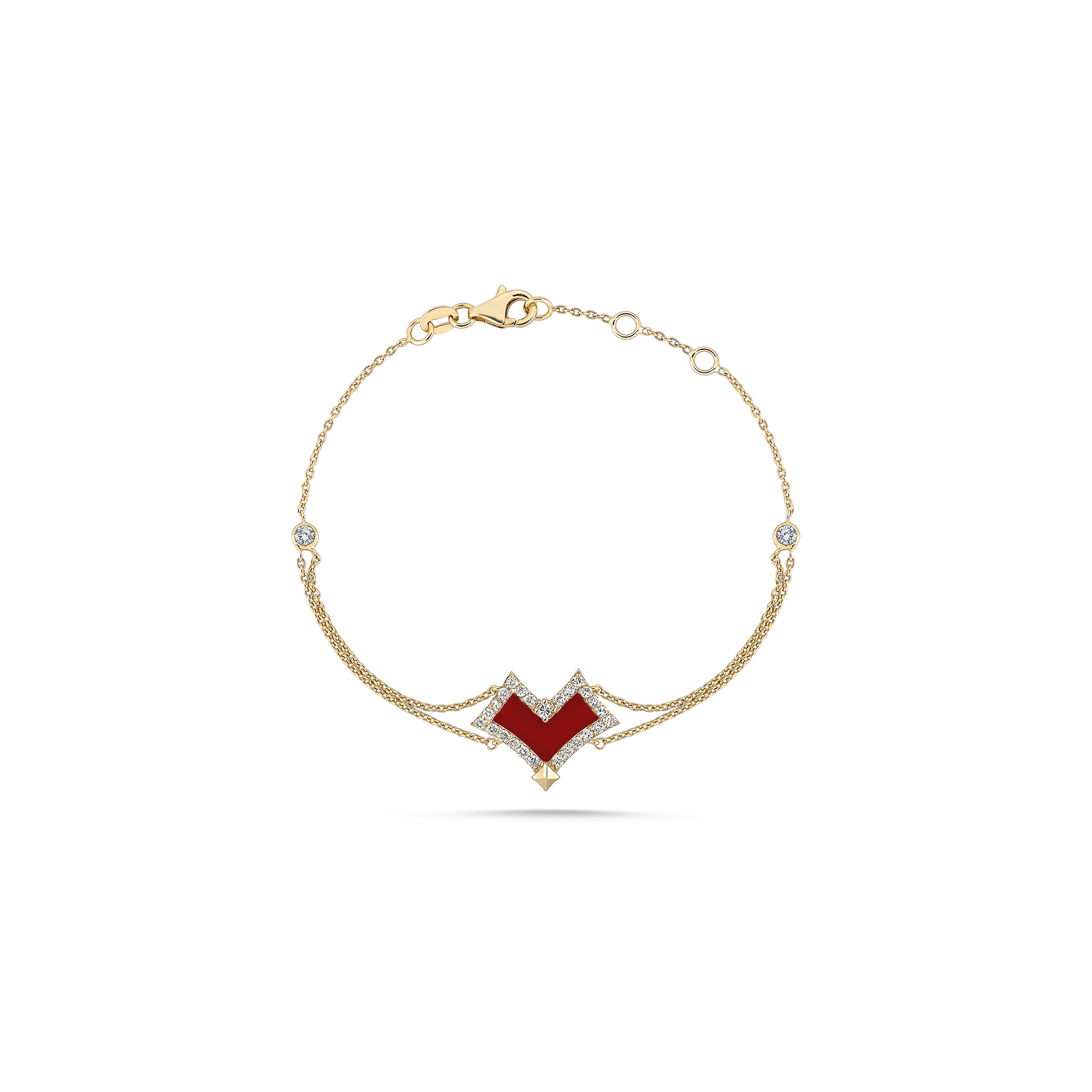 Velovis Heart Enamel Bracelet Yellow Gold