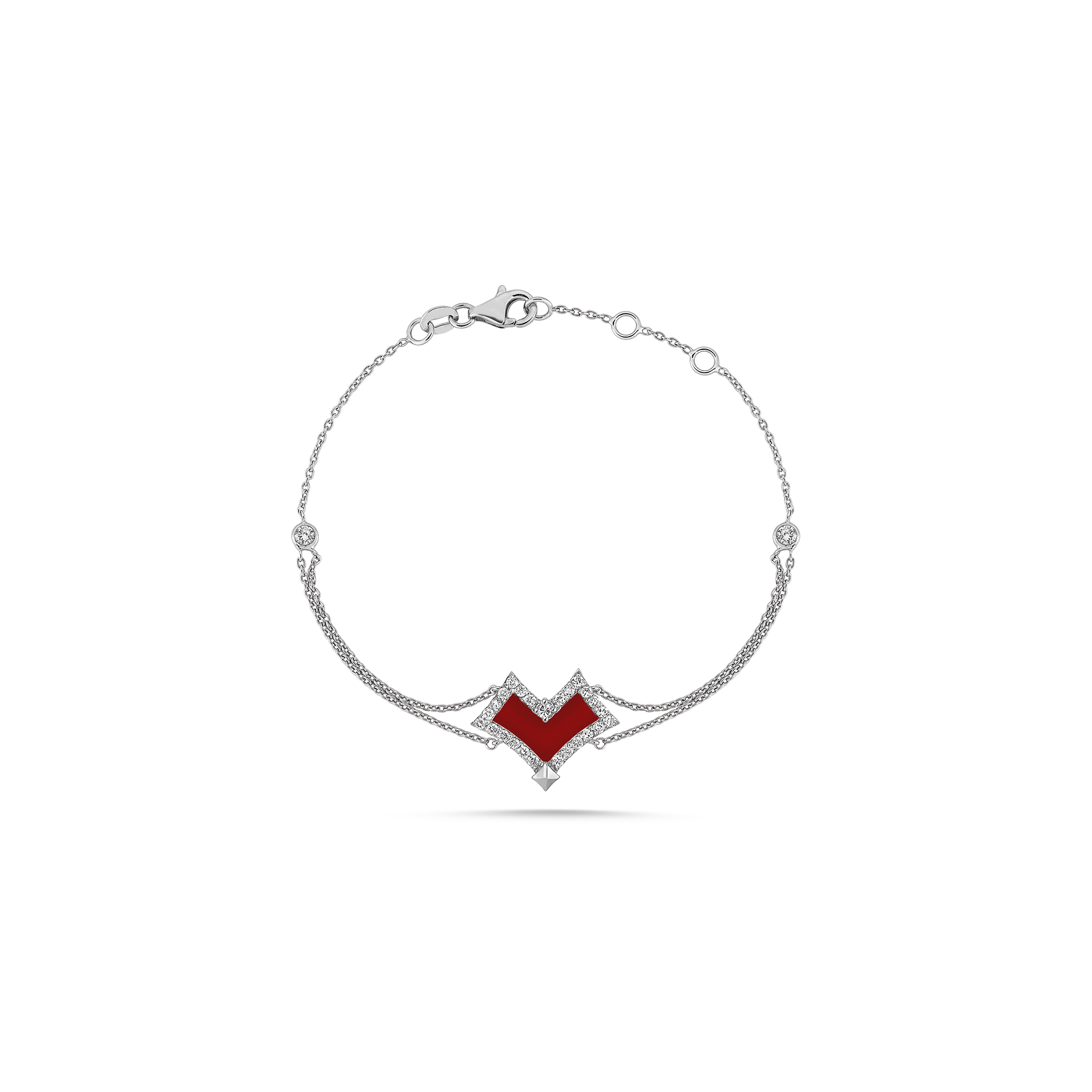 Velovis Heart Enamel Bracelet White Gold