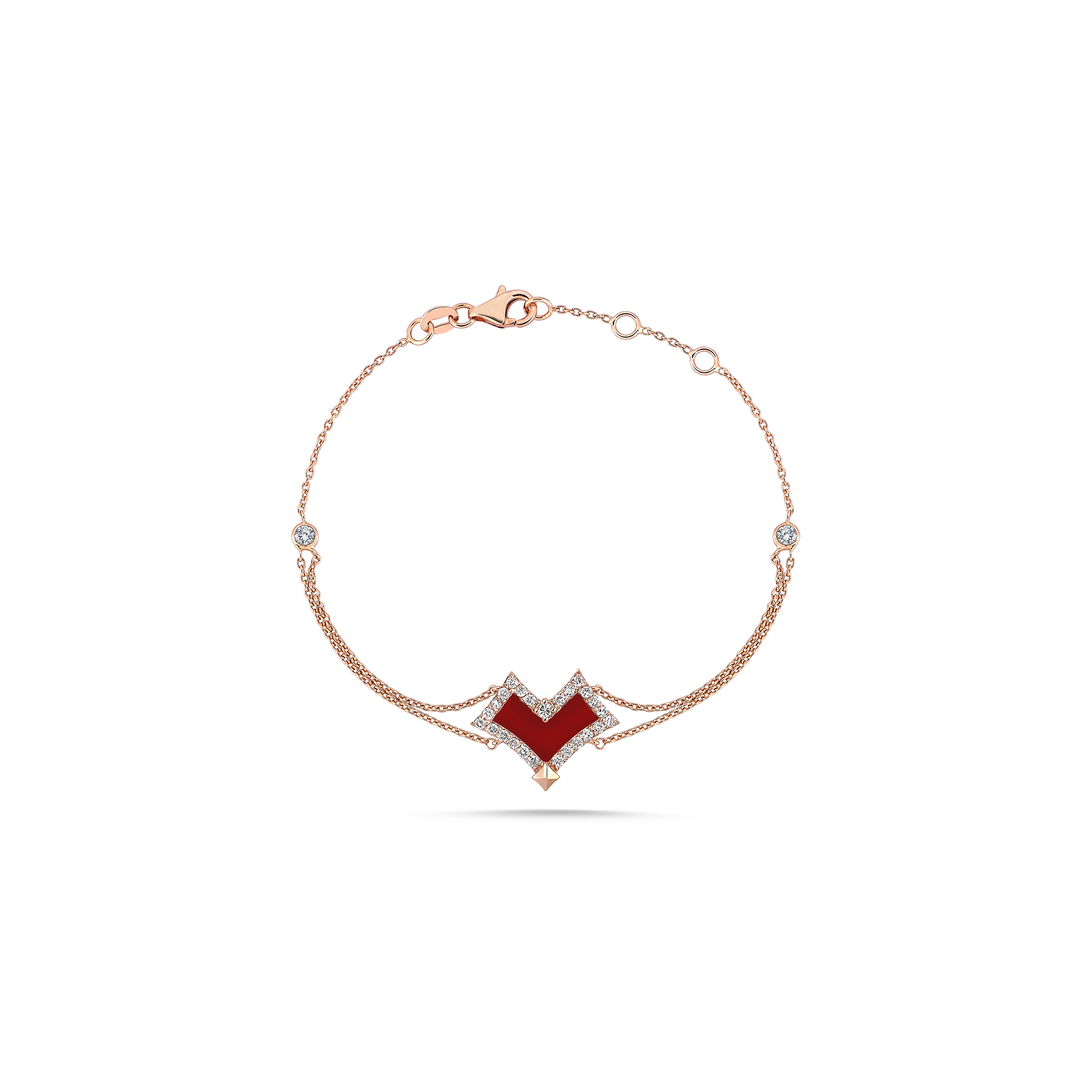 Velovis Heart Enamel Bracelet Rose Gold