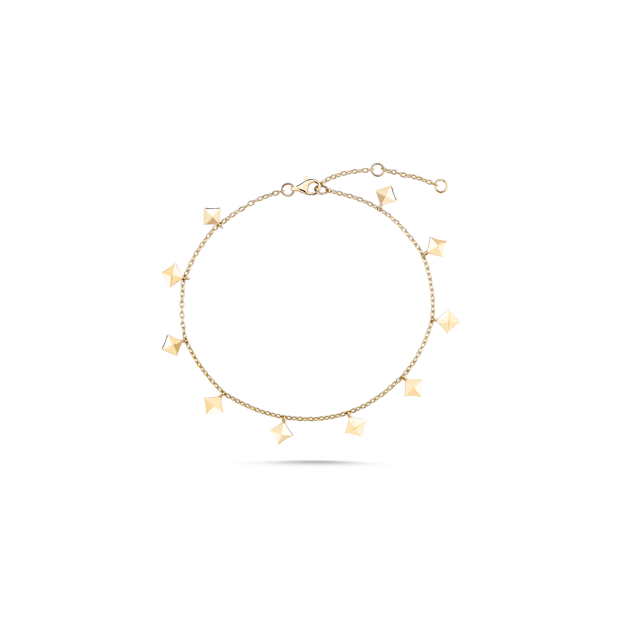 Multi Star Anklet Yellow Gold