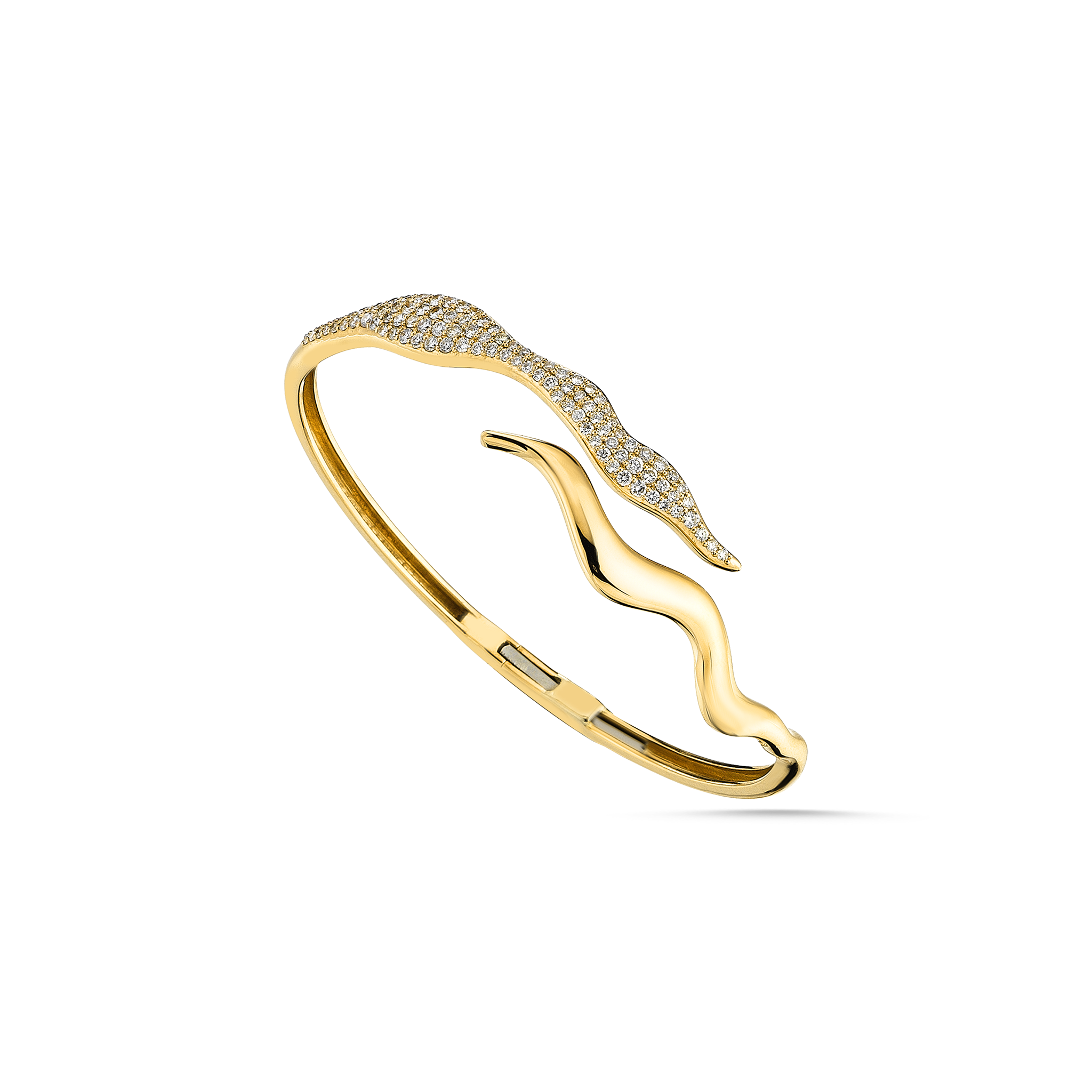 Curved Flame Bracelet Yellow Gold