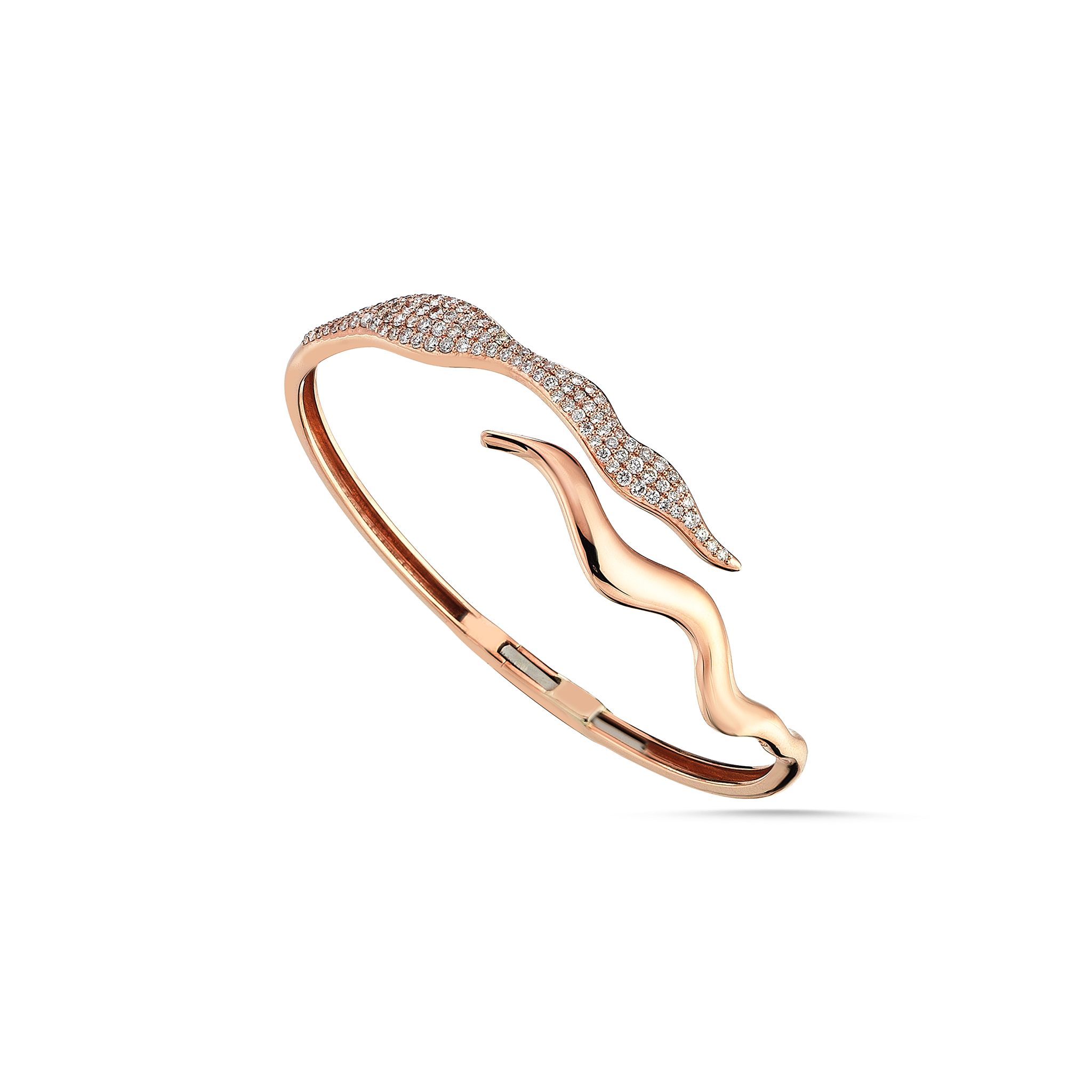 Curved Flame Bracelet Rose Gold