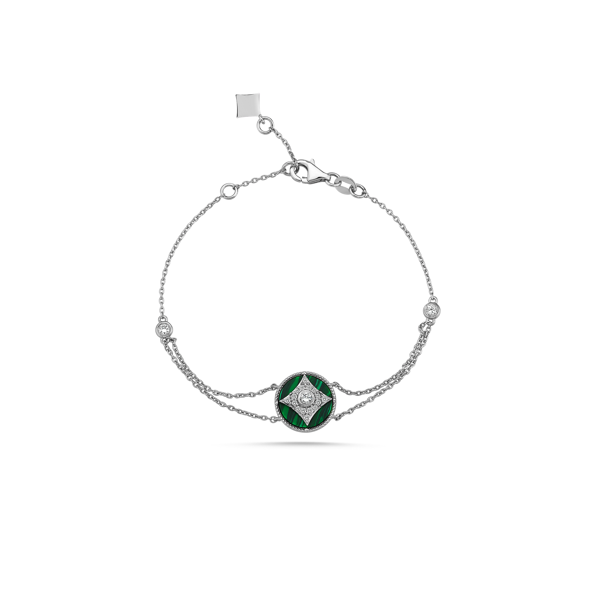 Harmony Malachite Bracelet White Gold