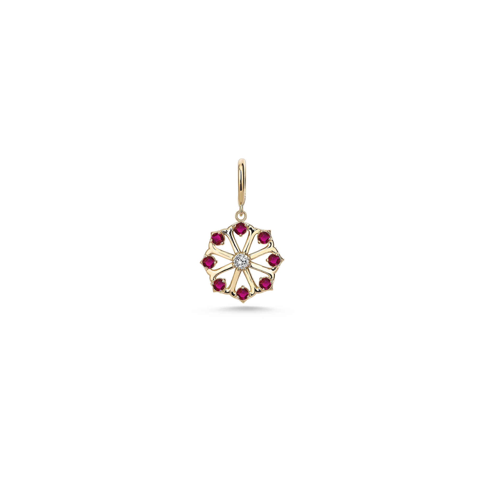 Daisy Ruby Charm Yellow Gold