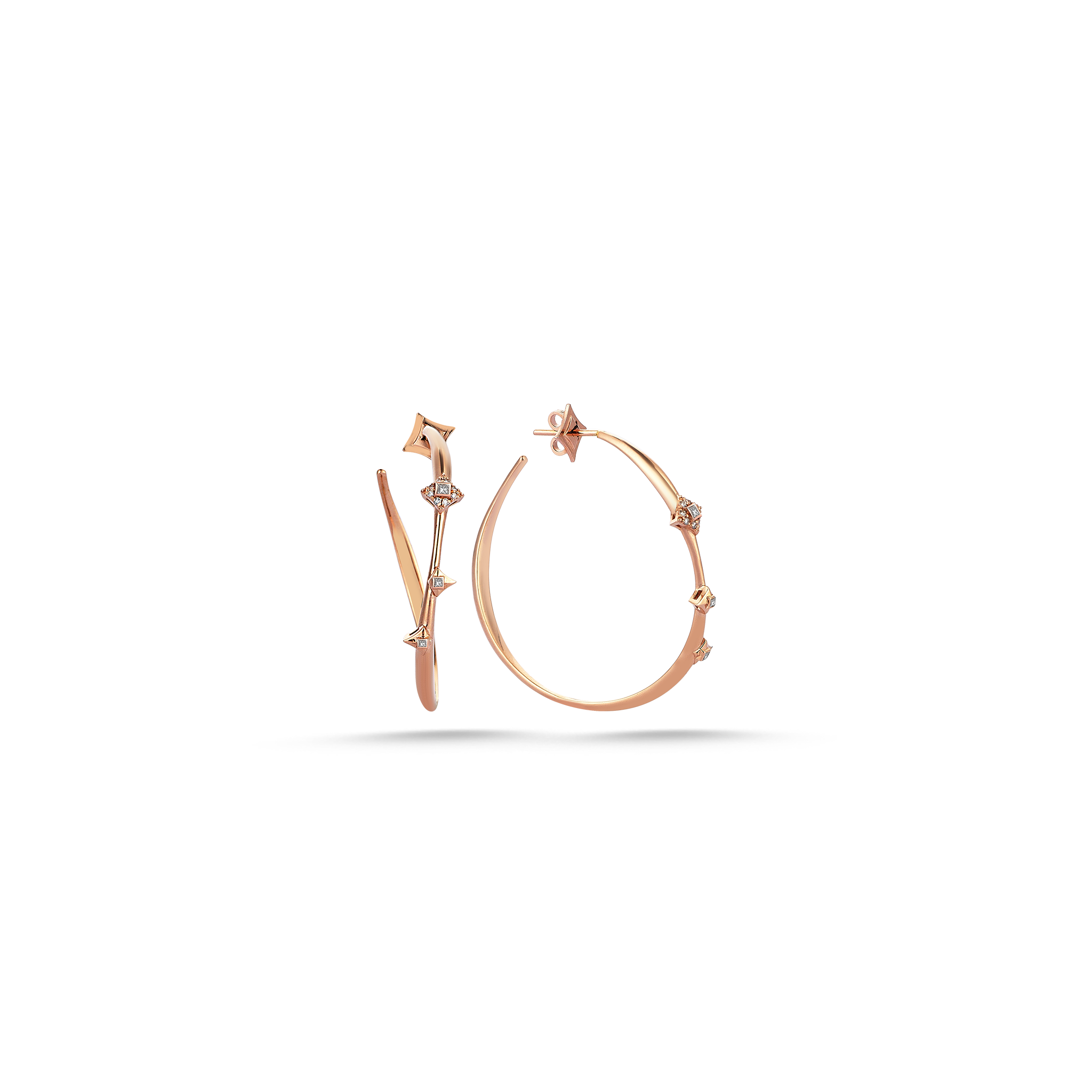 Twisted Large Hoop Earring Rose Gold