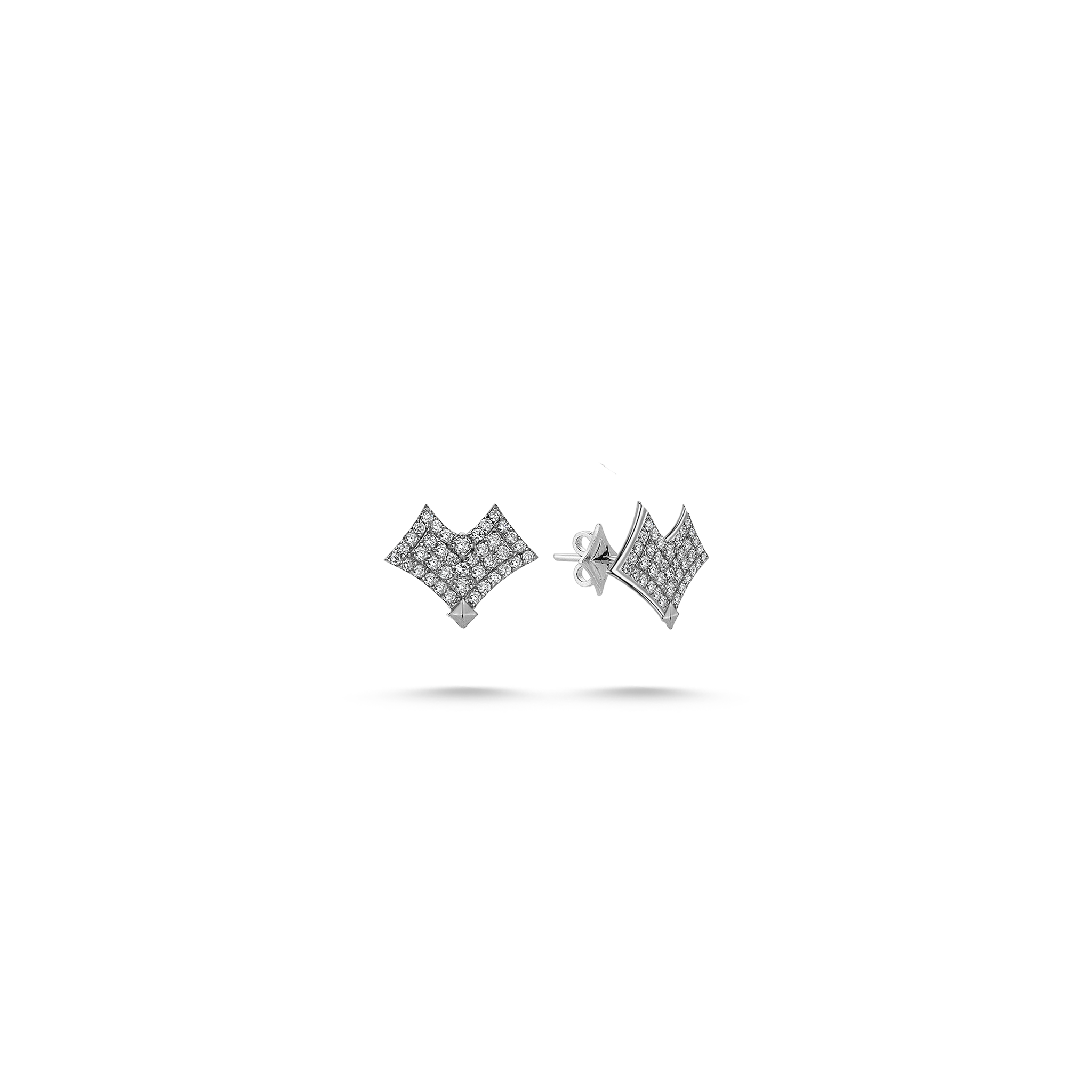 Heart Pave Earring White Gold