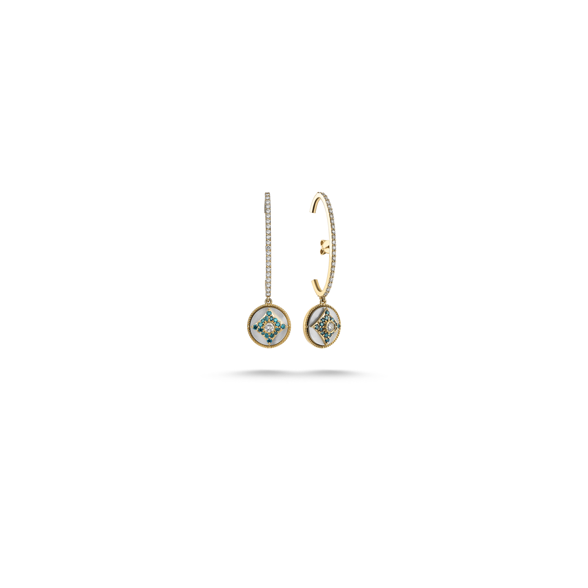 Harmony Mother of Pearl Earring Yellow Gold