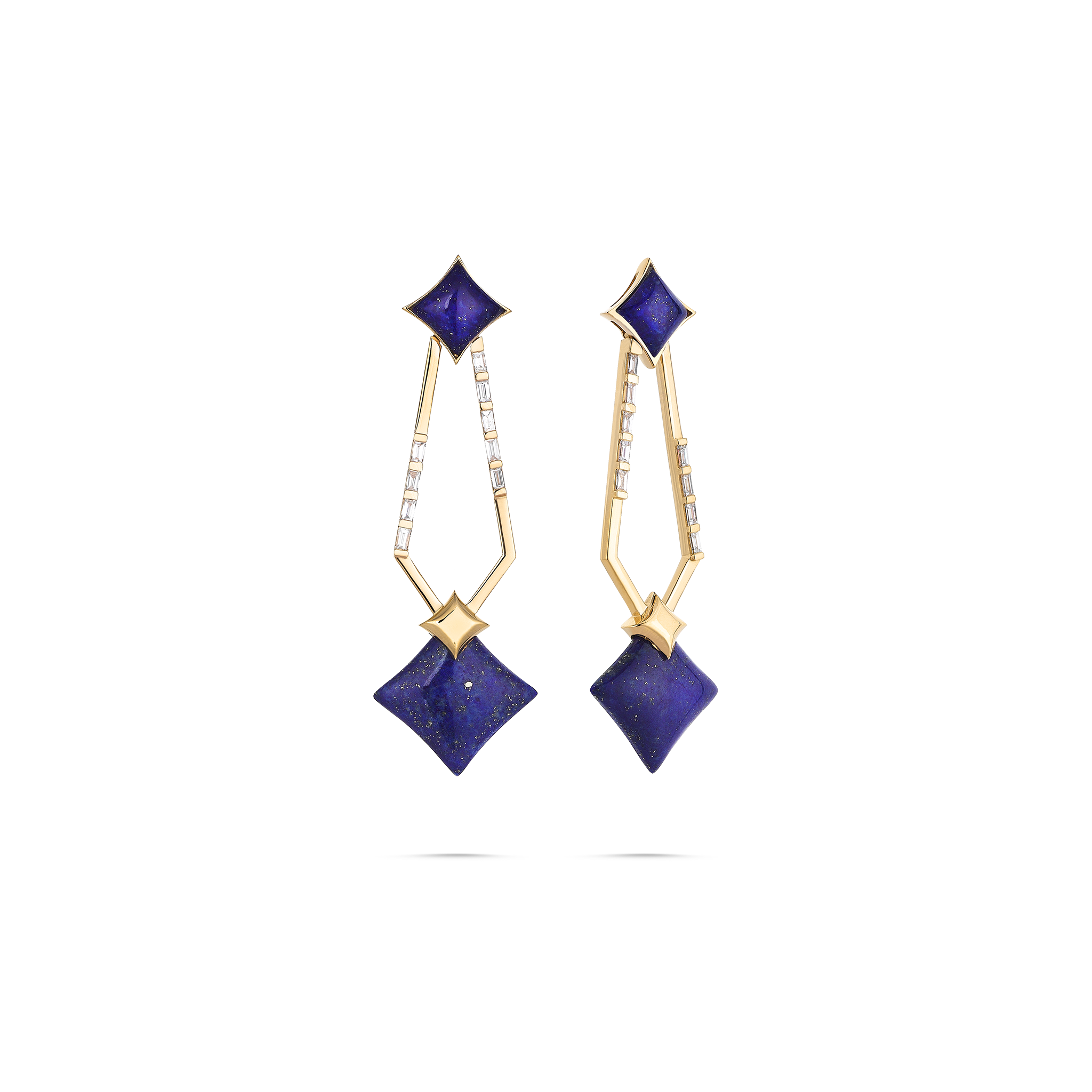 Gravity Lapis Earring Yellow Gold