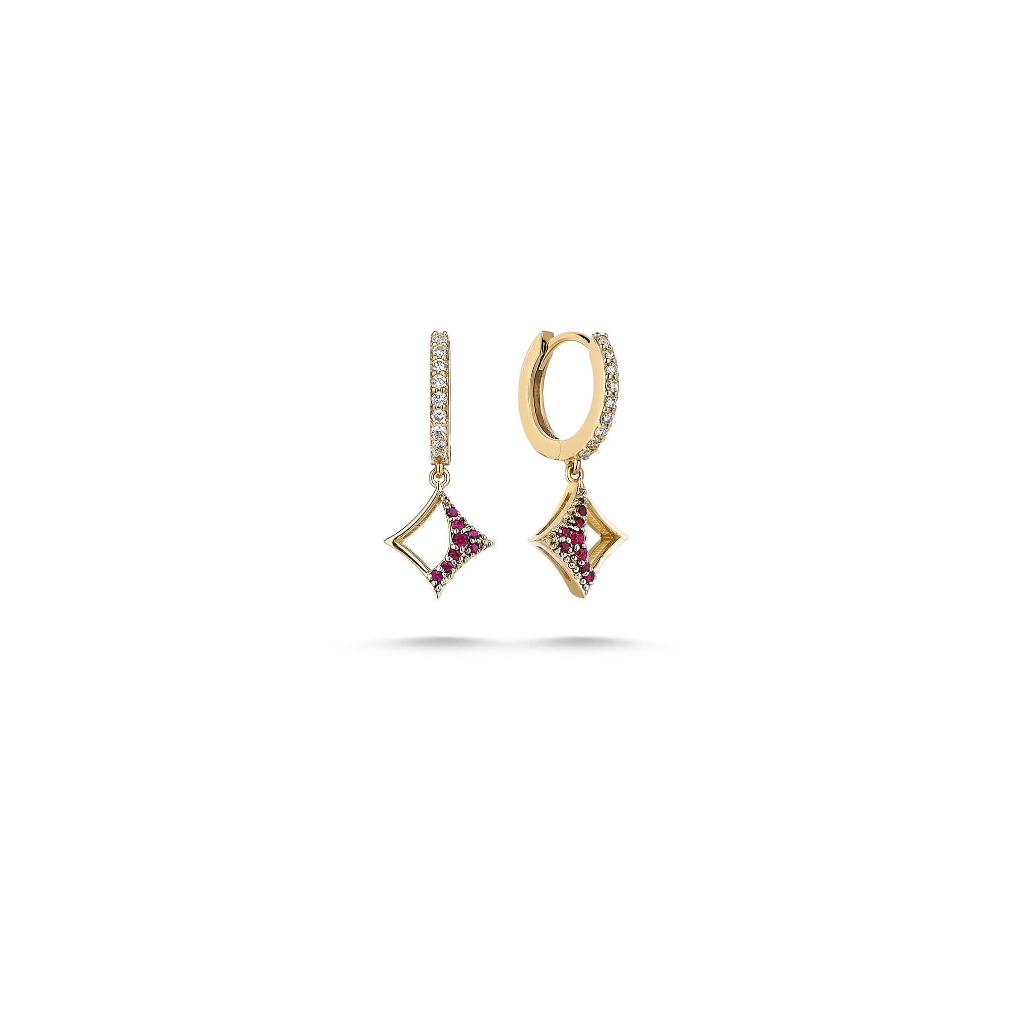 Loop Ruby Earring Yellow Gold