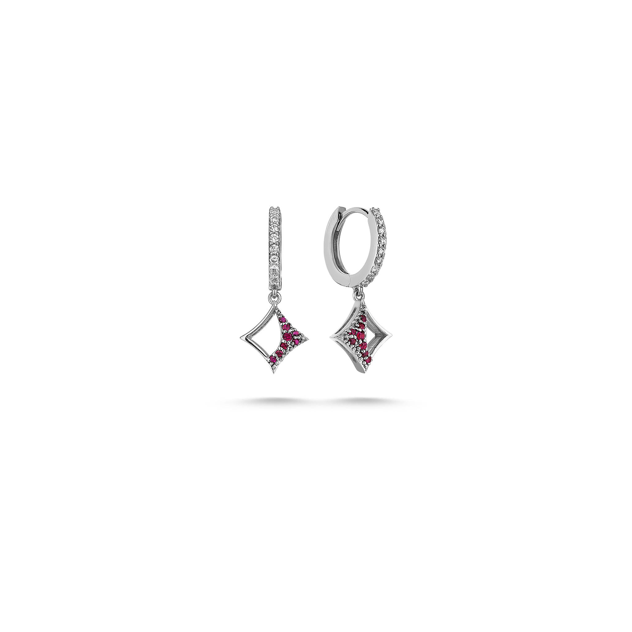 Loop Ruby Earring White Gold