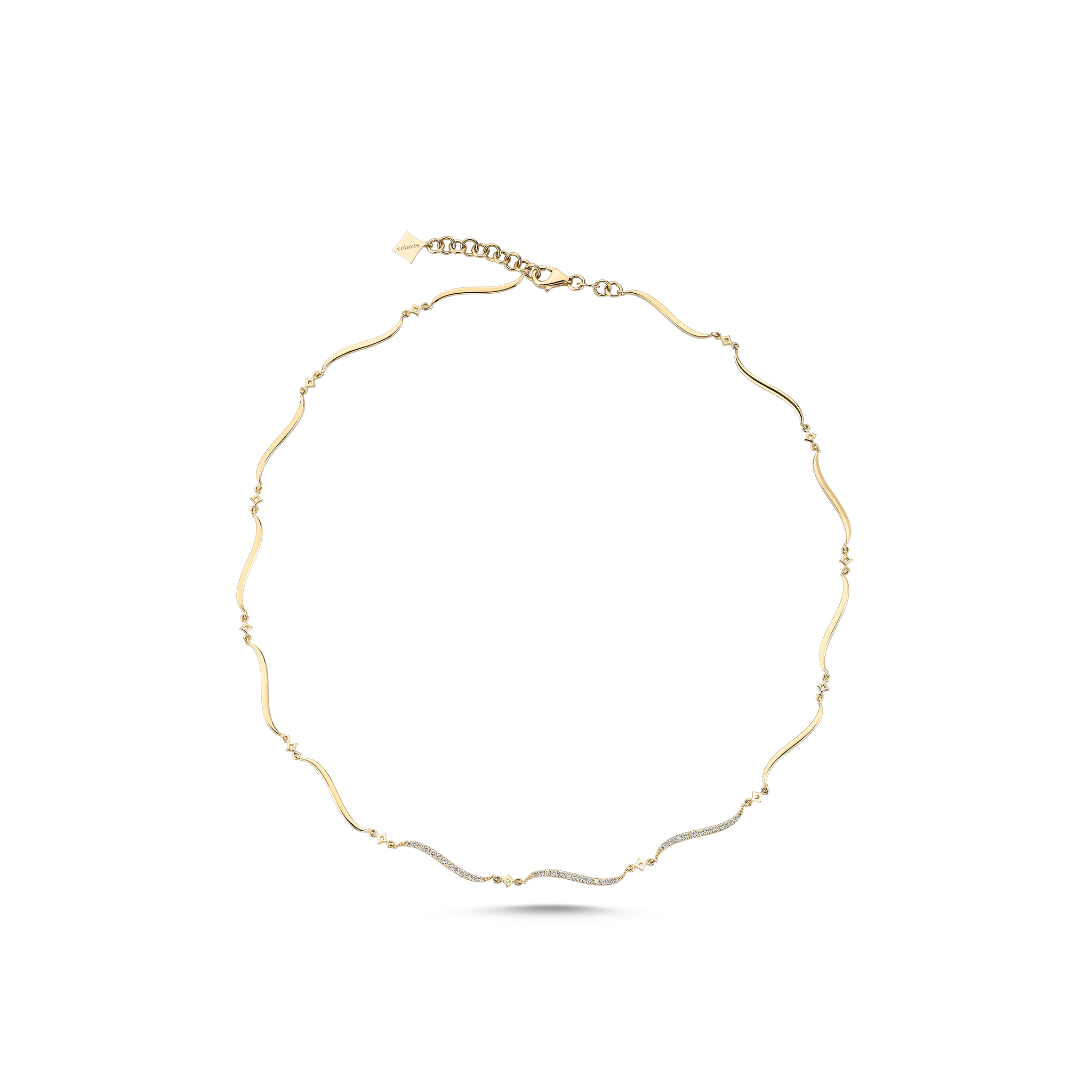 Flame Curve Choker Yellow Gold