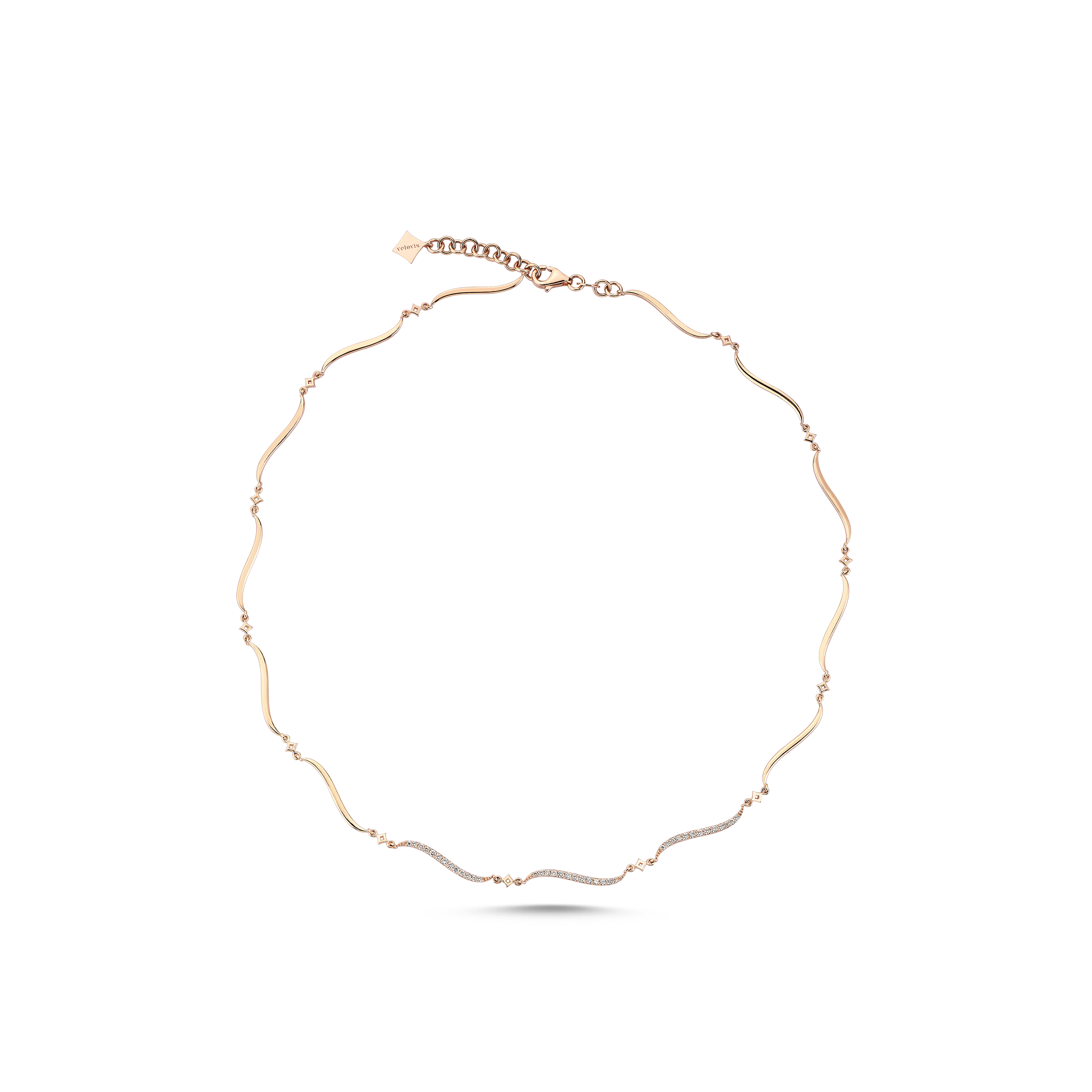 Flame Curve Choker Rose Gold