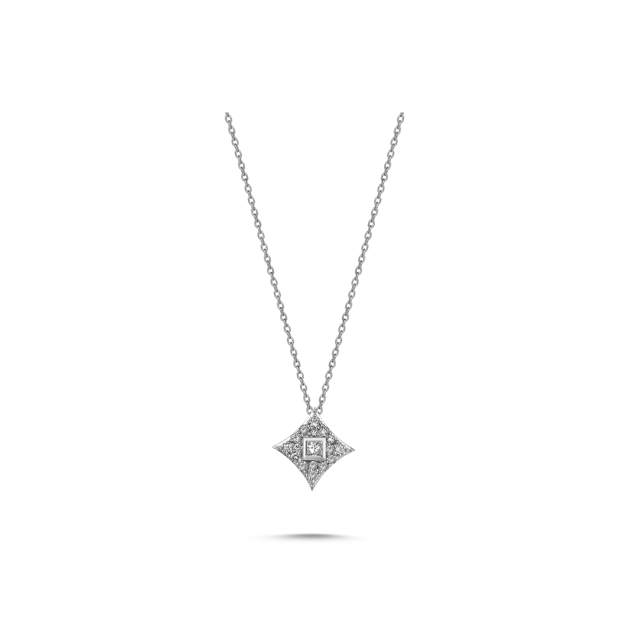 Mono Star Necklace White Gold