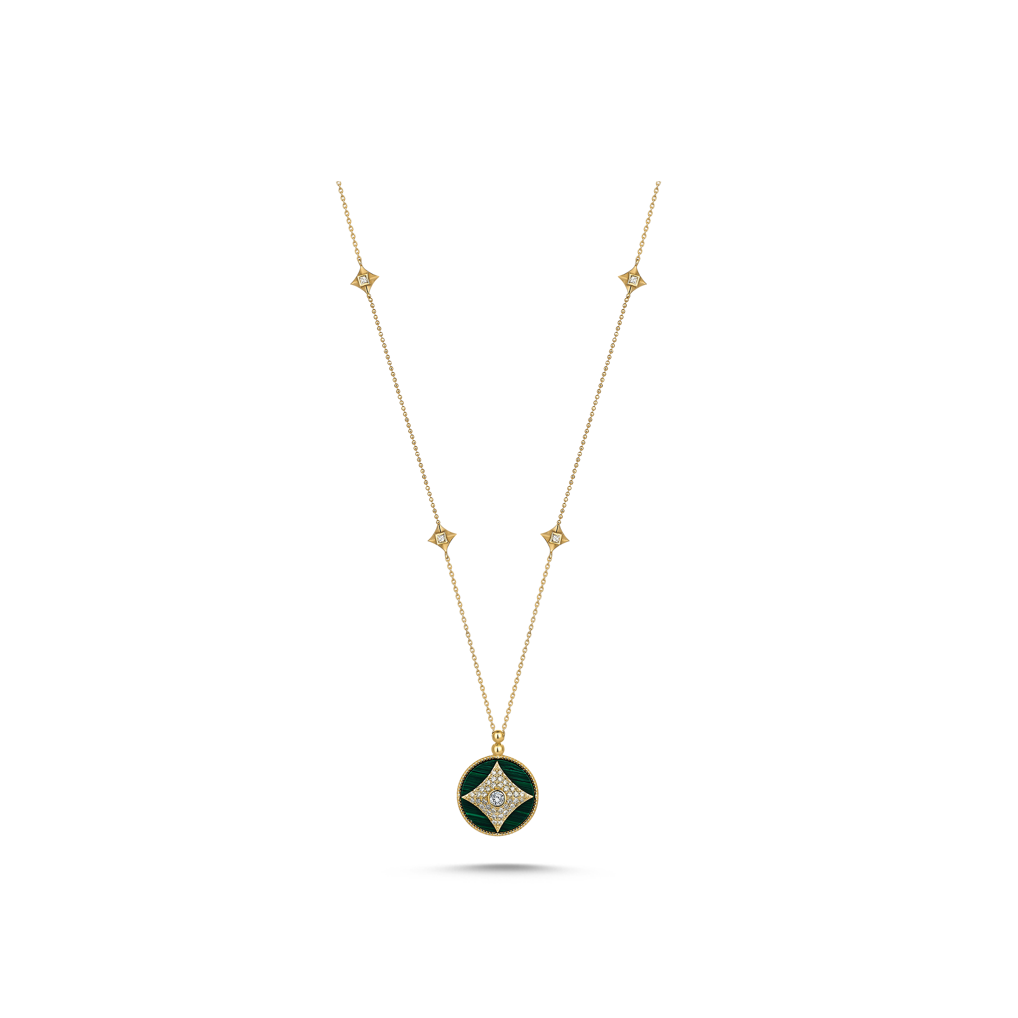 Harmony Malachite Necklace Yellow Gold