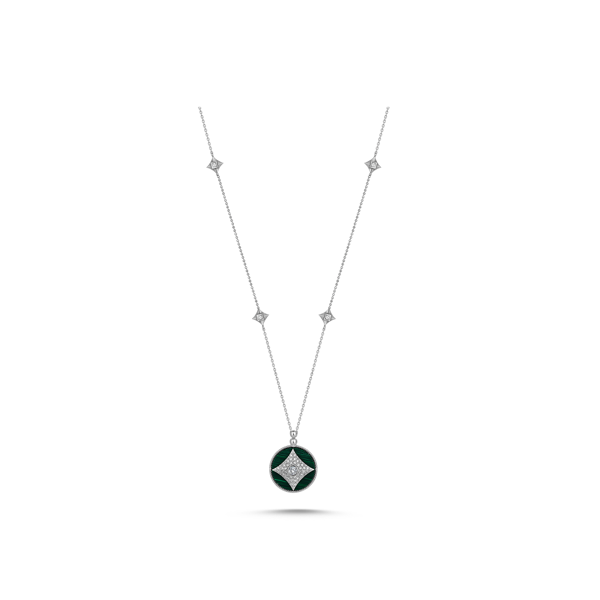 Harmony Malachite Necklace White Gold