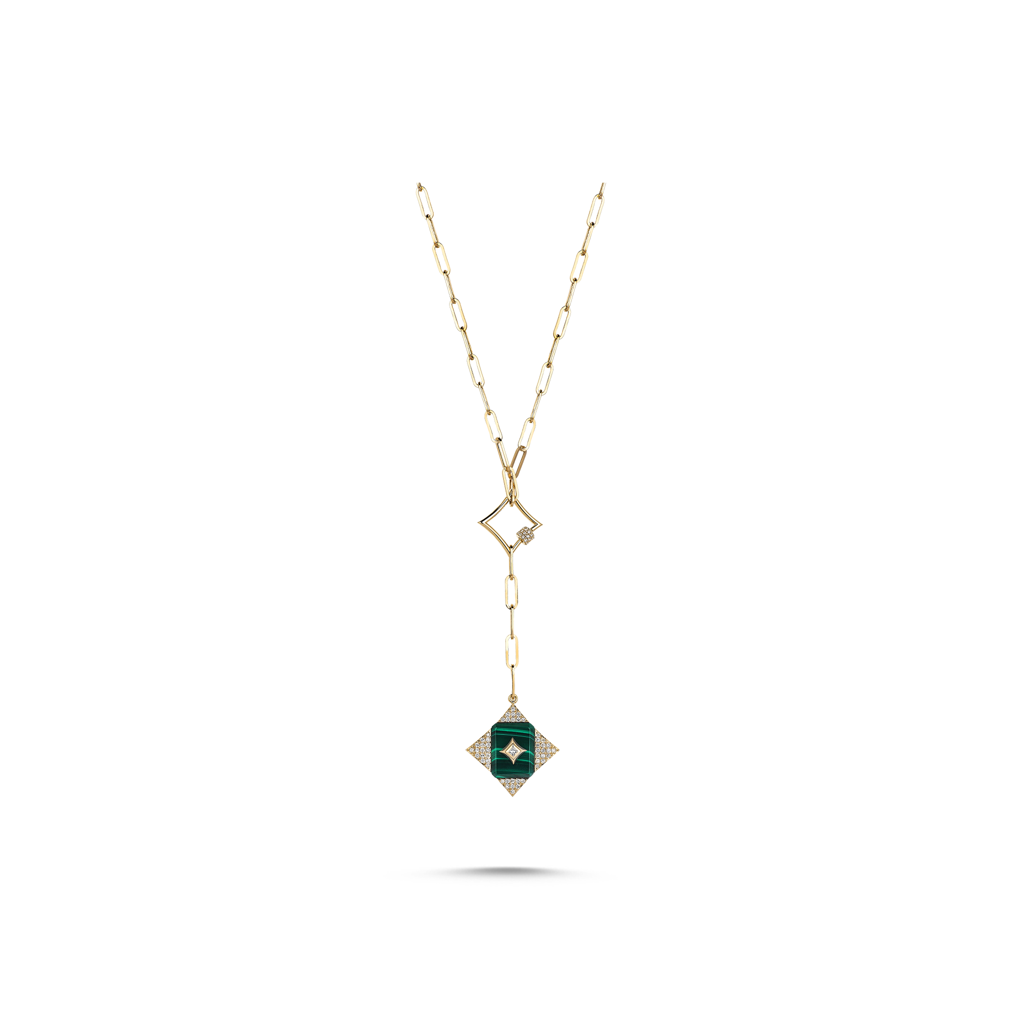 Velovis Star Malachite Necklace Yellow Gold