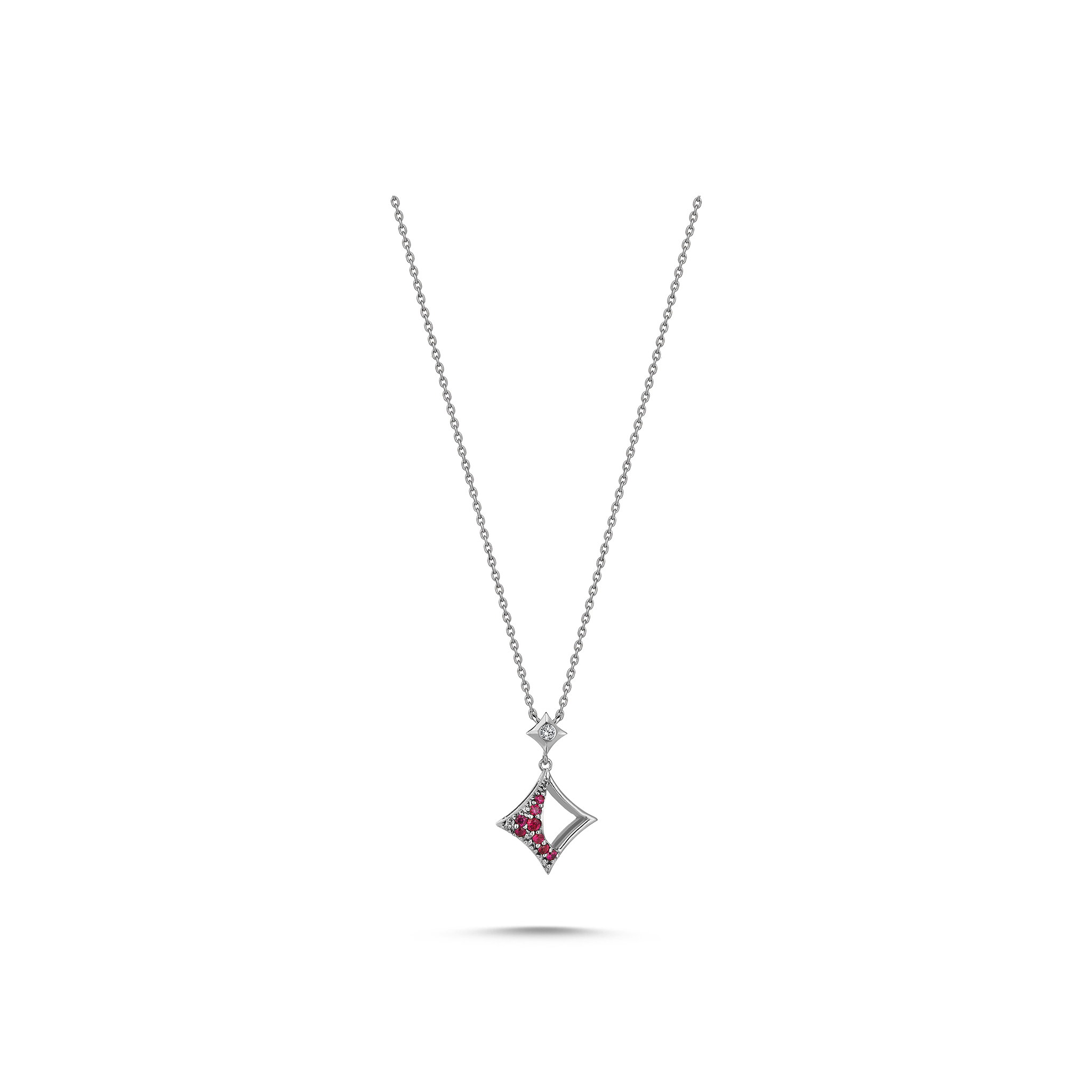 Loop Ruby Necklace White Gold