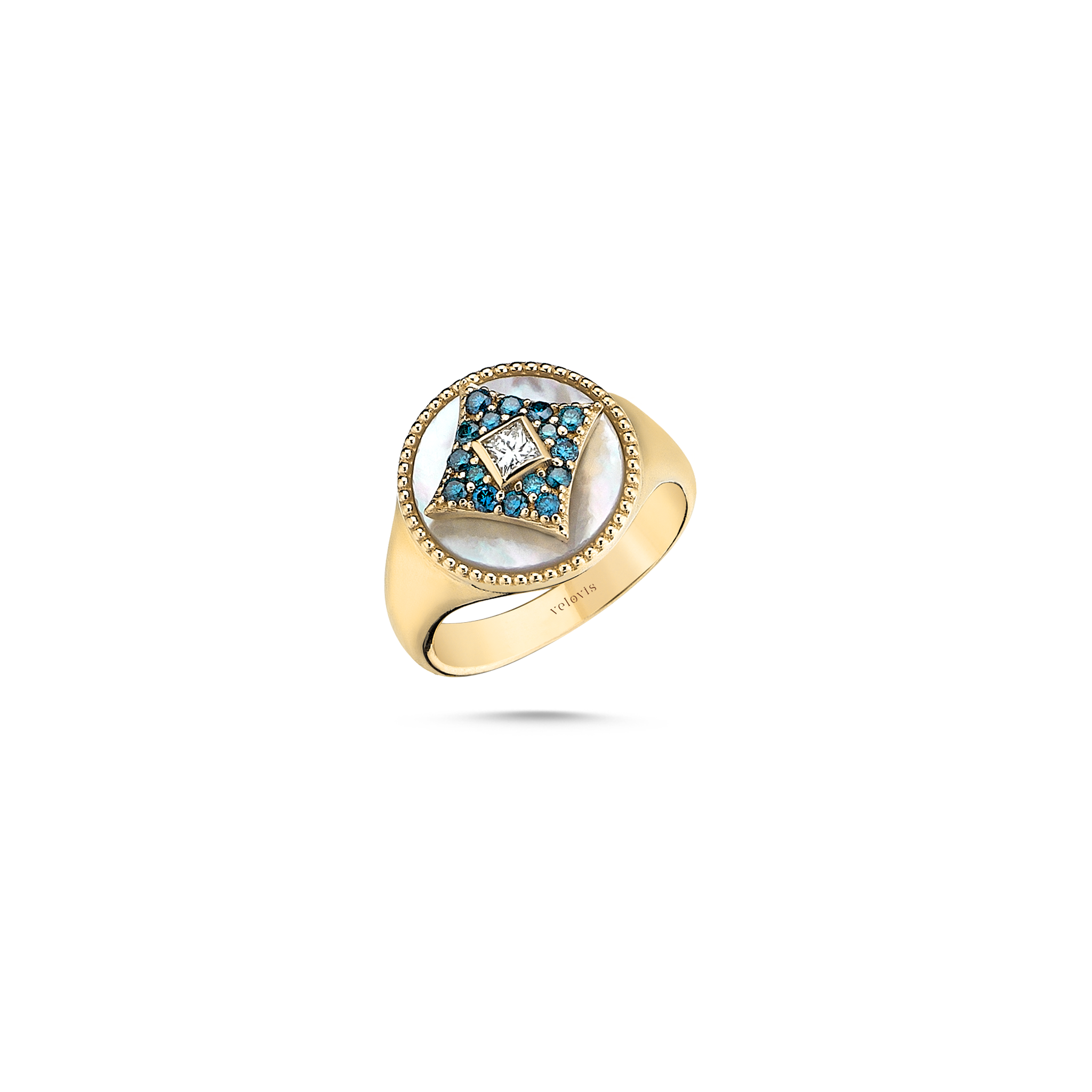 Harmony Mother of Pearl Pinky Ring Yellow Gold