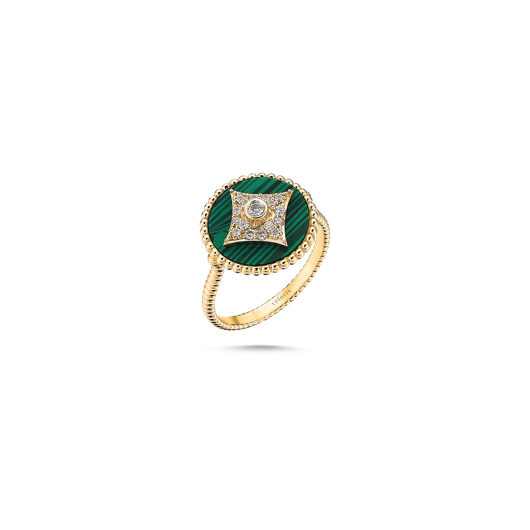 Harmony Malachite Ring Yellow Gold