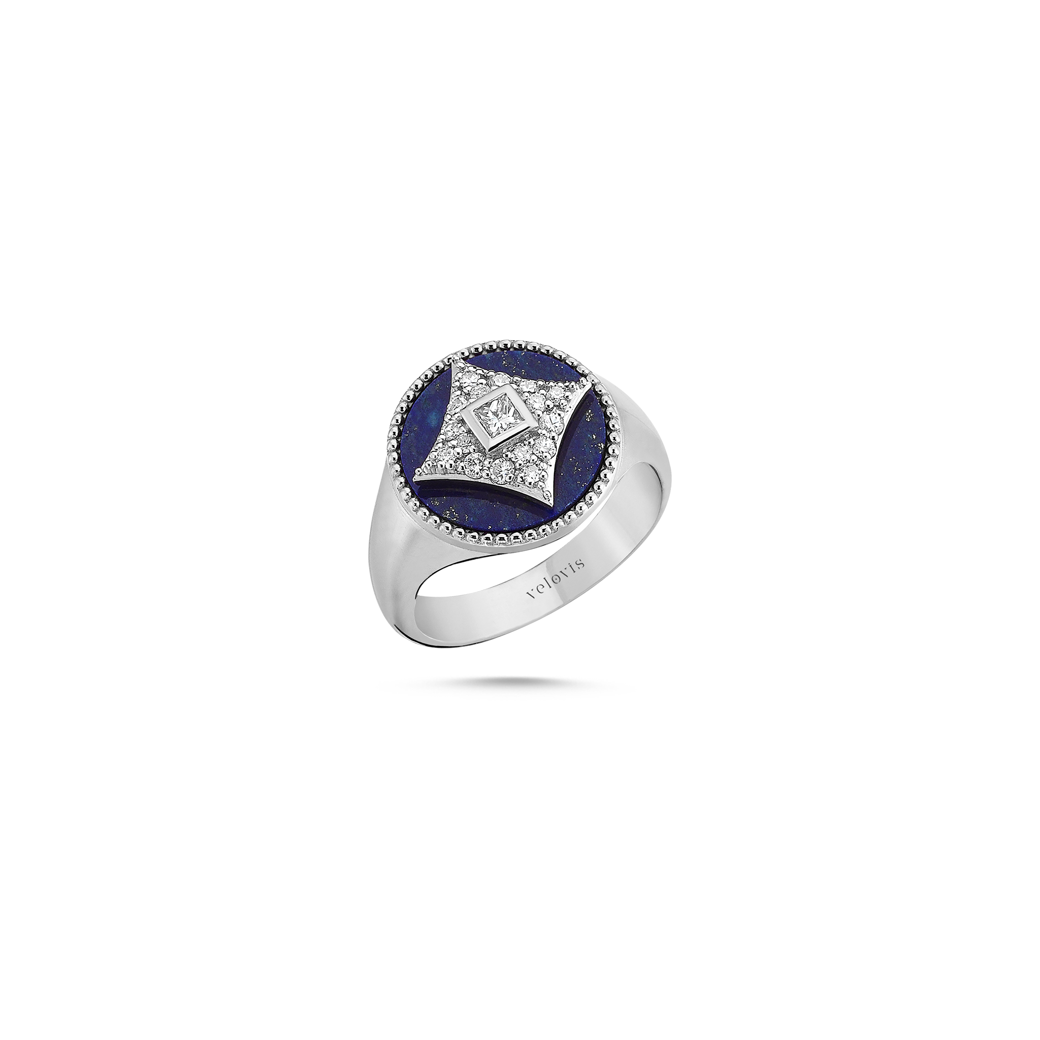 Harmony Lapis Pinky Ring White Gold