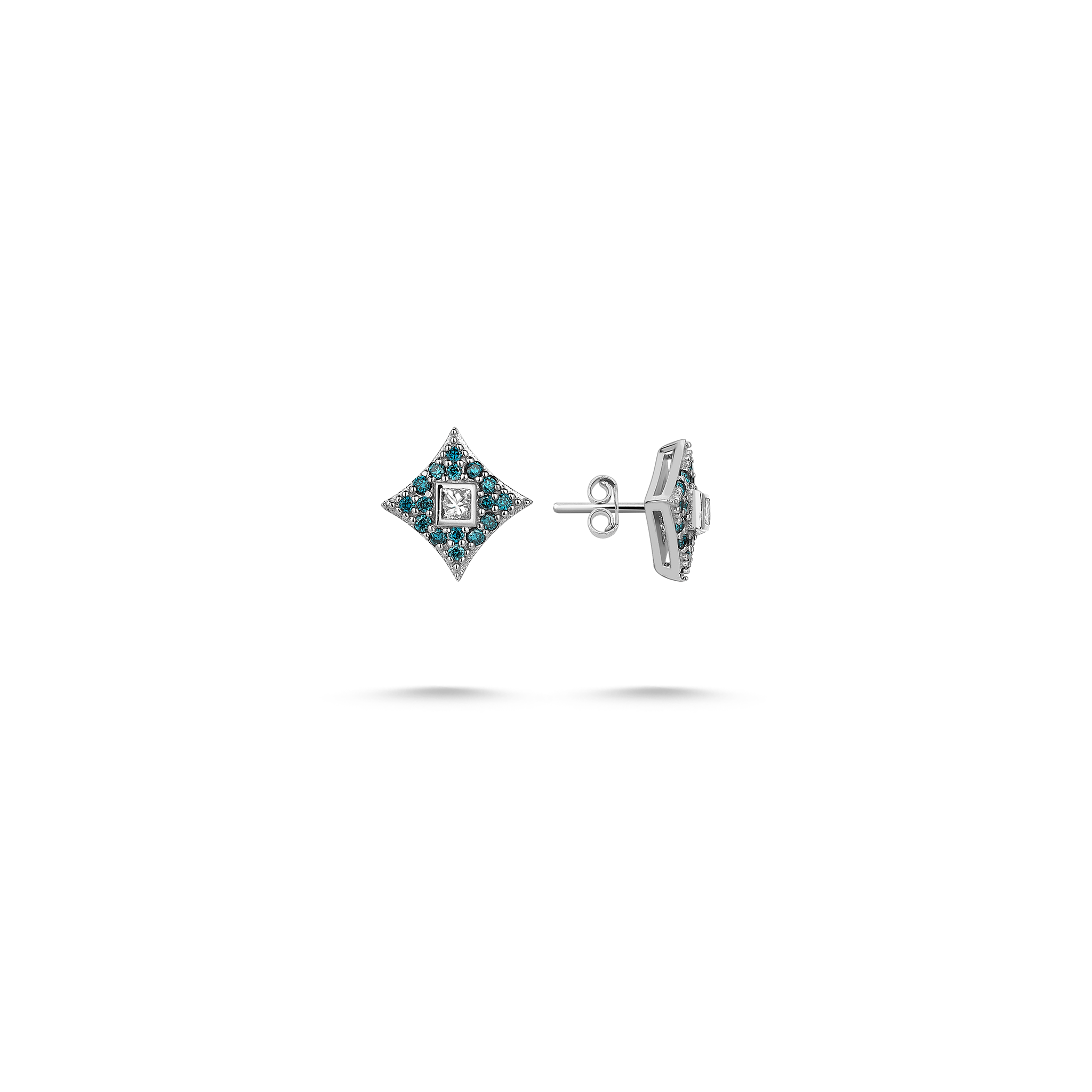 Blue Diamond Star Earring - Velovis & Co.