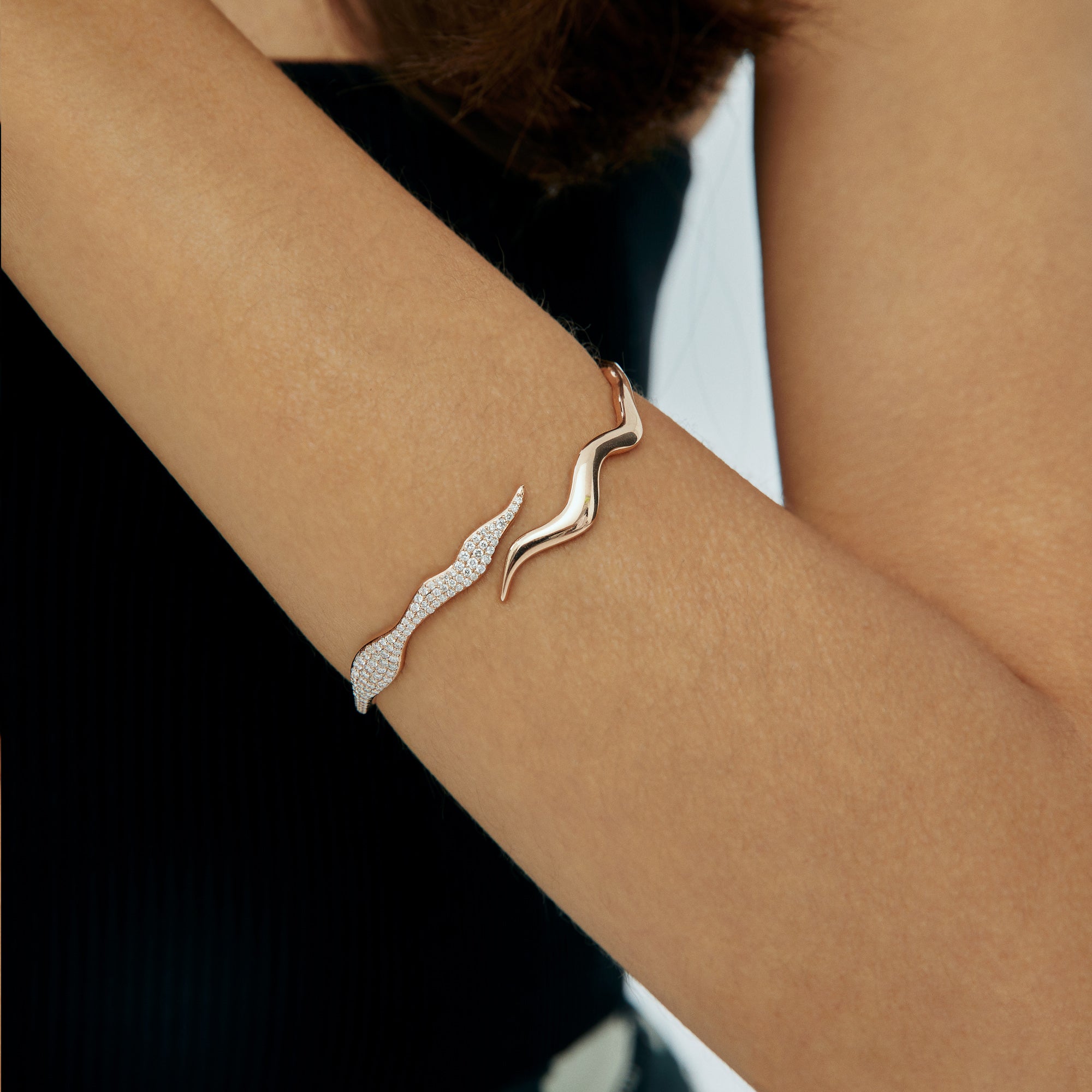 Curved Flame Bracelet - Velovis & Co.