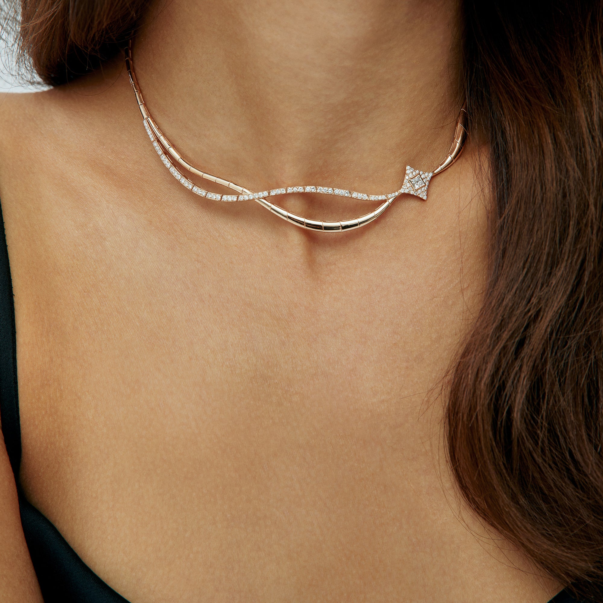 Curved Flame Necklace - Velovis & Co.