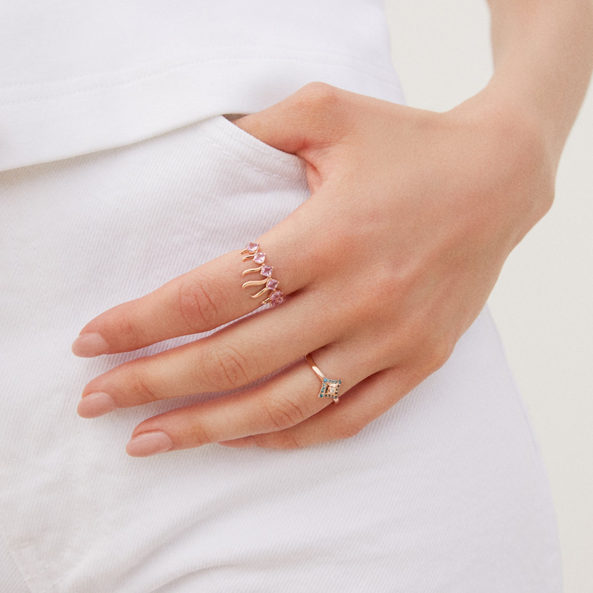 Pink Sapphire Twinkle Ring - Velovis & Co.