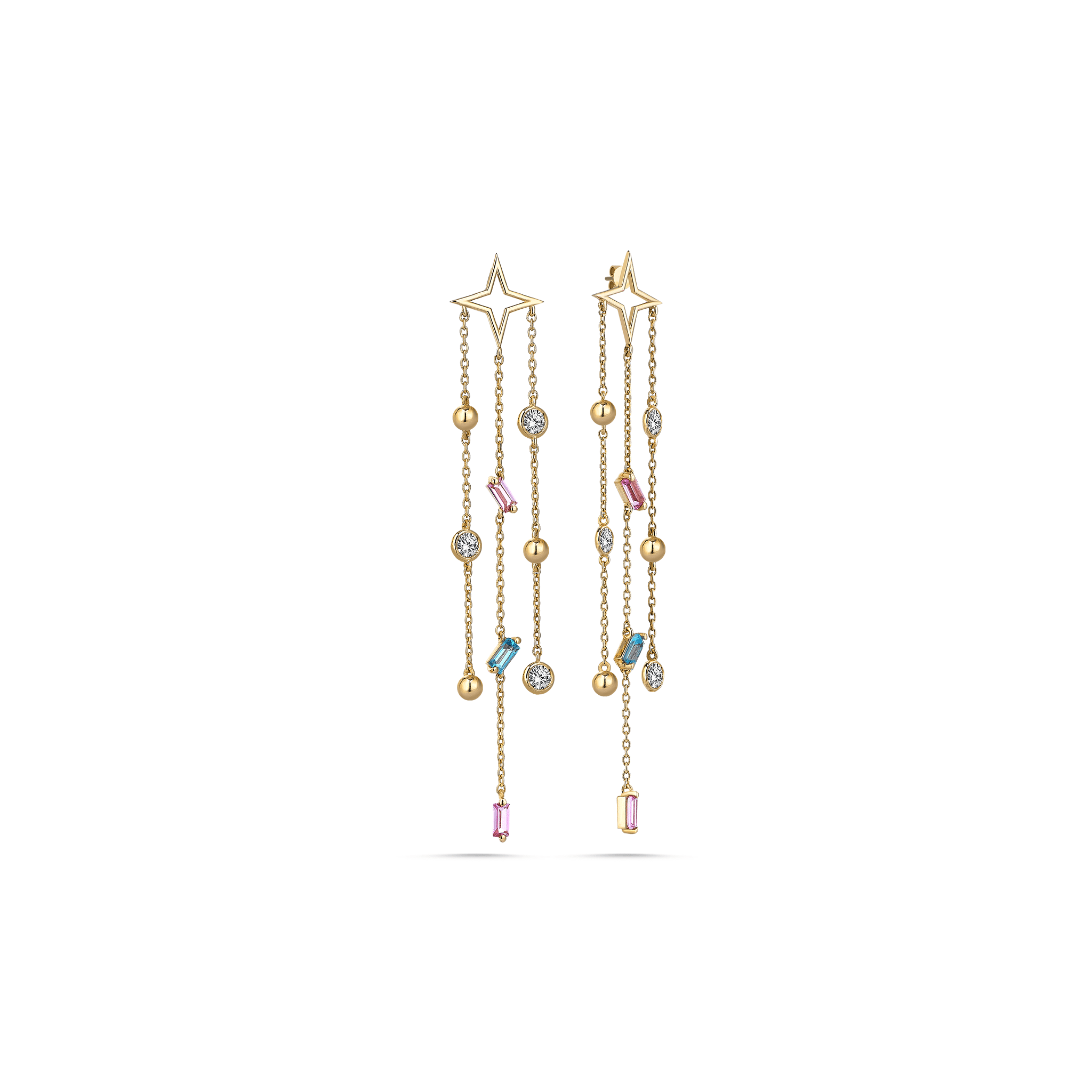 Samira Multi-Color Earring (Pink) - Velovis & Co.