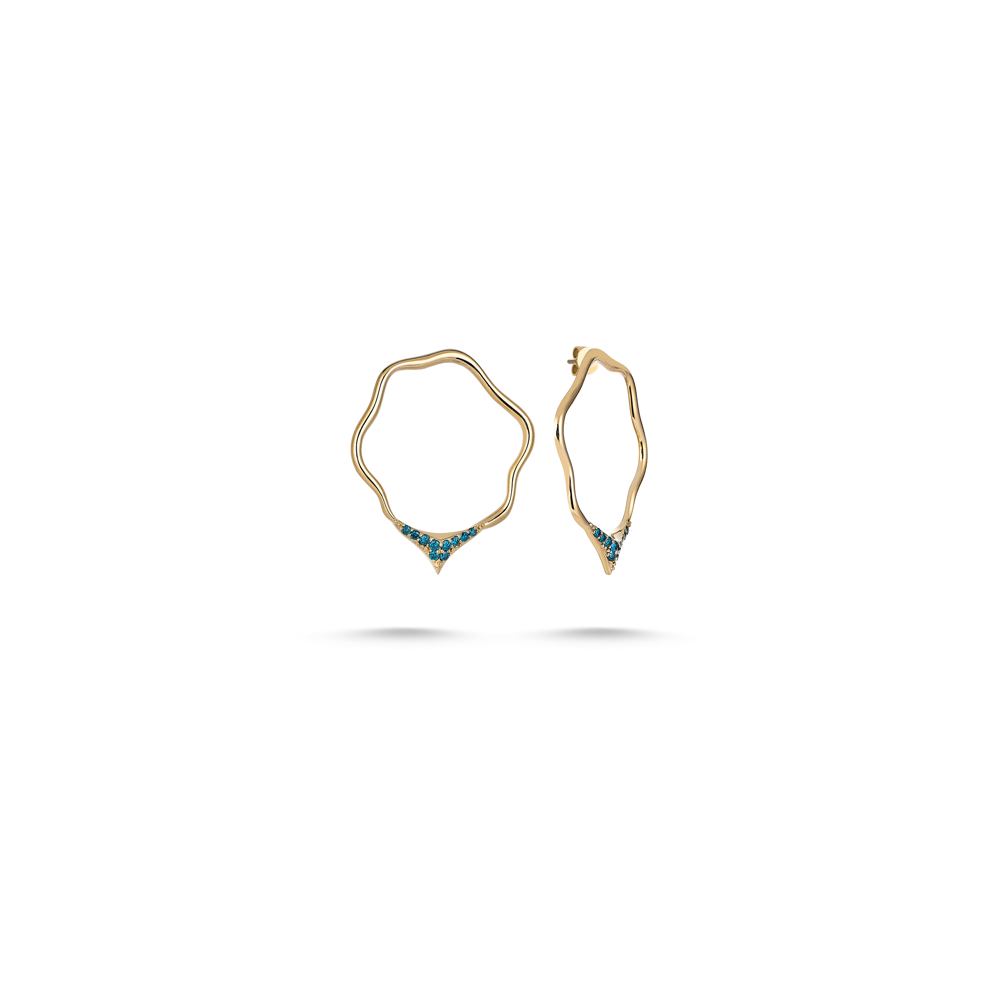 Wavy Hoop Blue Earring - Velovis & Co.