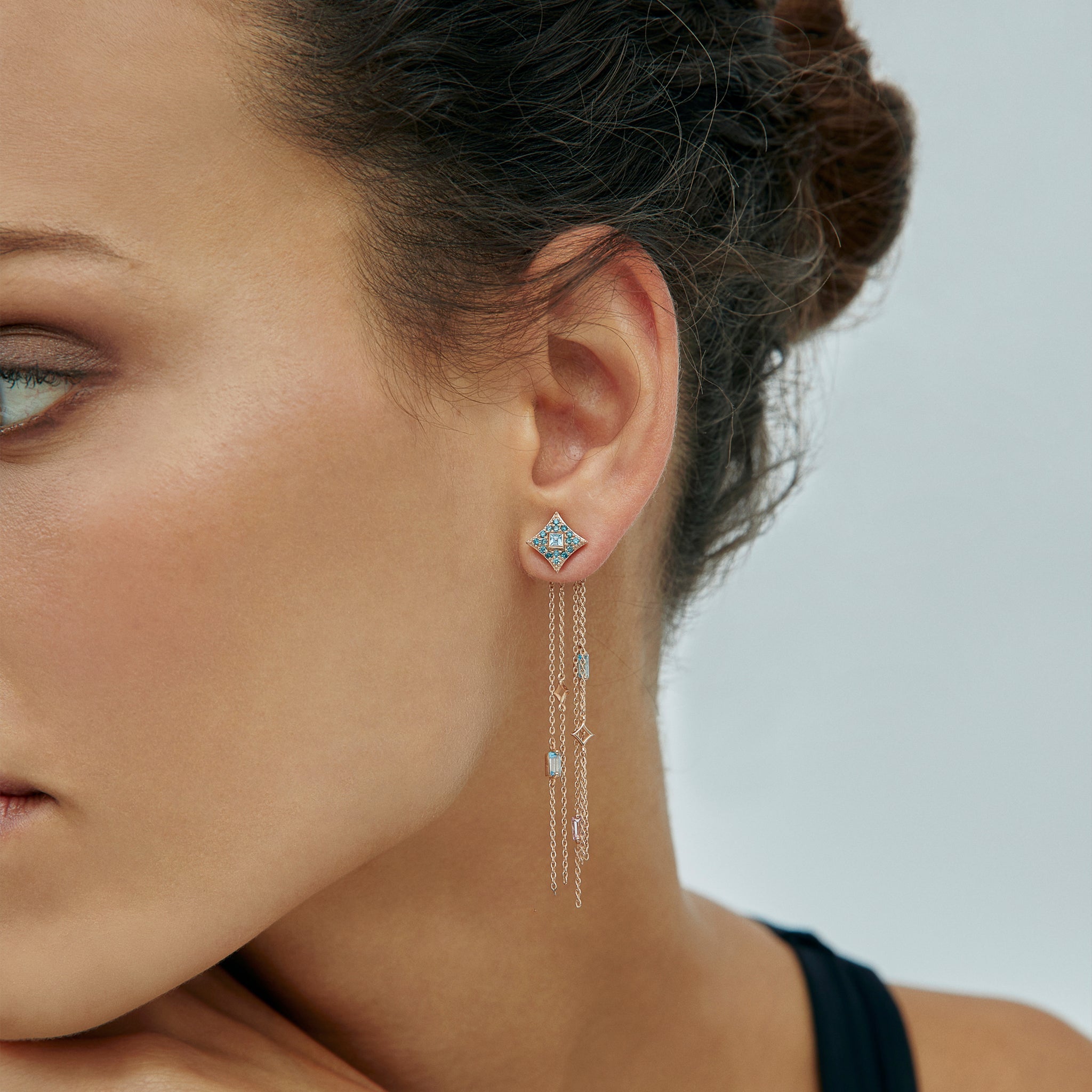 Blue Diamond Star Earring - Velovis & Co.