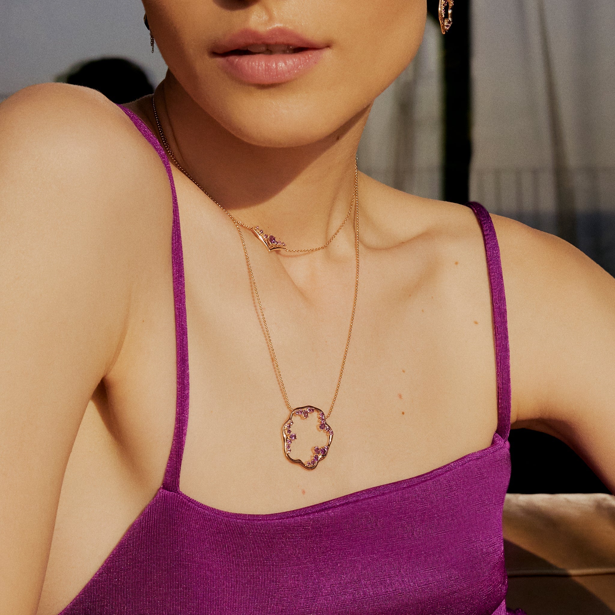 Bubble Bloom Purple Necklace - Velovis & Co.