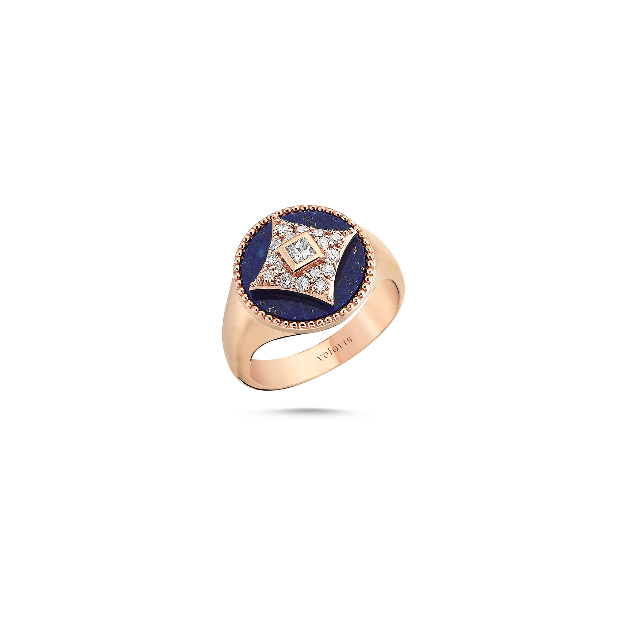 Harmony Lapis Pinky Ring Rosegold - Velovis & Co.