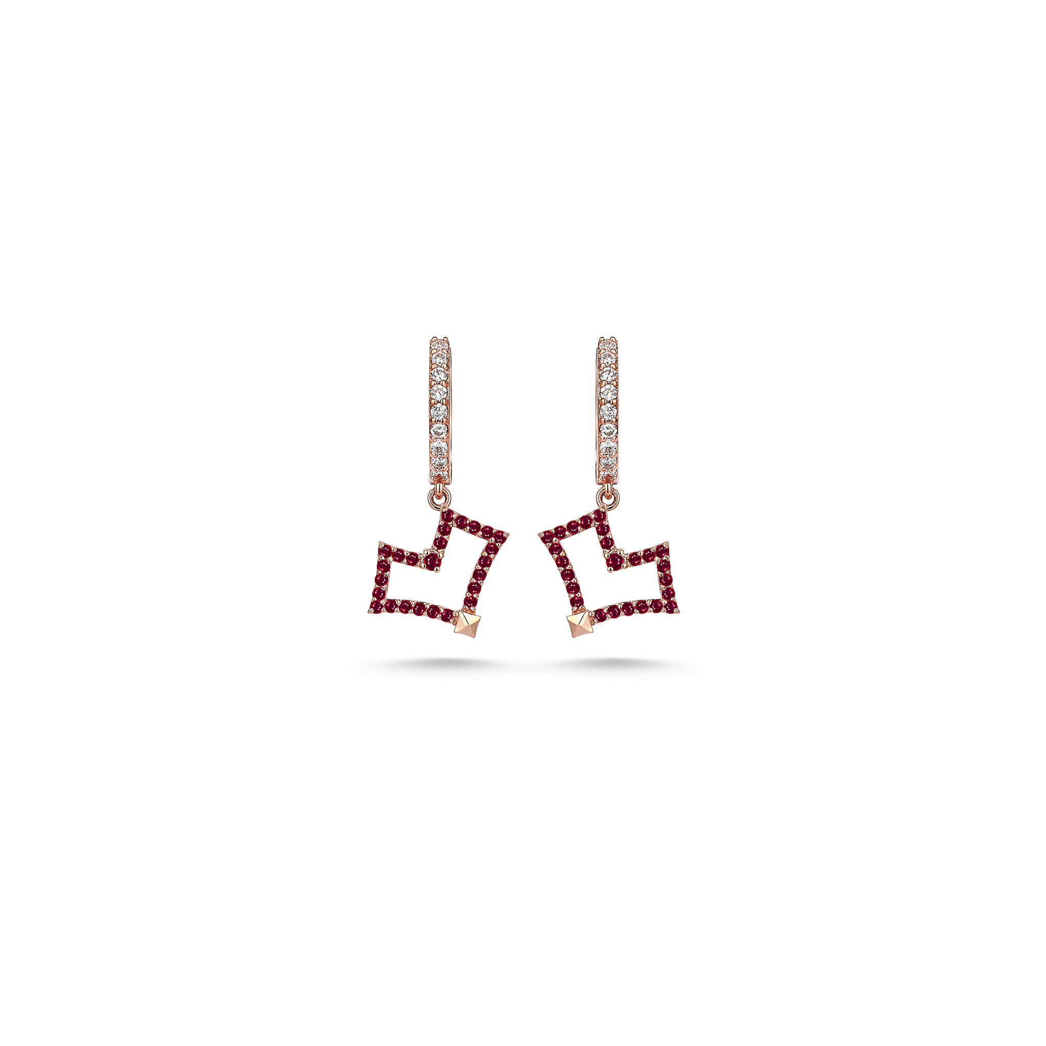 Heart Ruby Earring Rosegold - Velovis & Co.