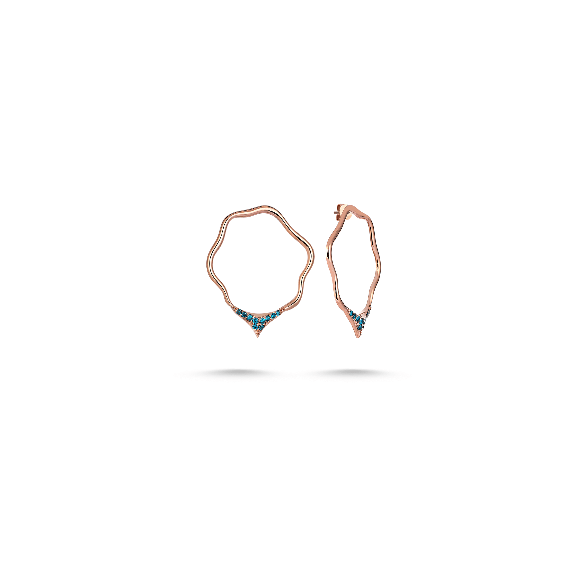 Wavy Hoop Blue Earring - Velovis & Co.